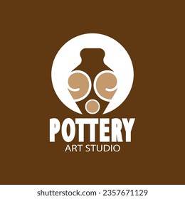 Pottery Art Studio Logo Vector Template Illustration