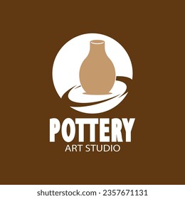 Pottery Art Studio Logo Vector Template Illustration