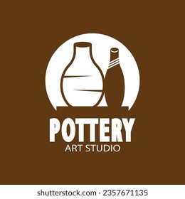 Pottery Art Studio Logo Vector Template Illustration