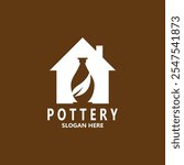 Pottery art studio vector template illustration