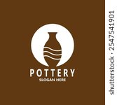 Pottery art studio vector template illustration