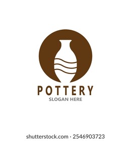 Pottery art studio vector template illustration