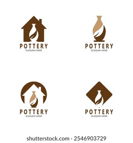 Pottery art studio vector template illustration