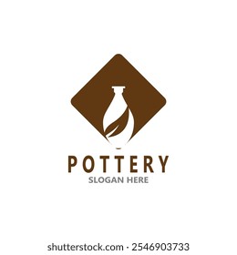 Pottery art studio vector template illustration