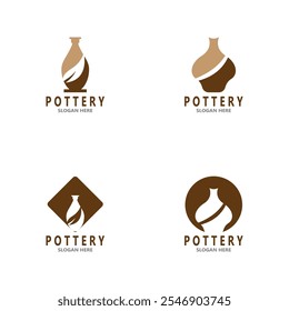 Pottery art studio vector template illustration