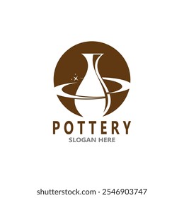 Pottery art studio vector template illustration