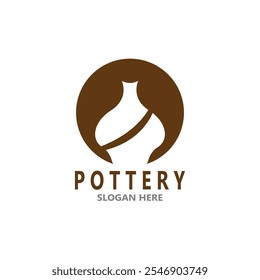 Pottery art studio vector template illustration