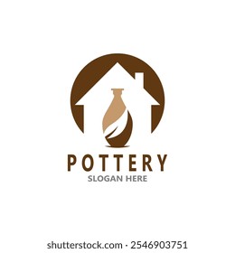 Pottery art studio vector template illustration