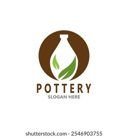 Pottery art studio vector template illustration