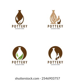 Pottery art studio vector template illustration