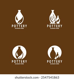 Pottery art studio vector template illustration