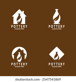 Pottery art studio vector template illustration