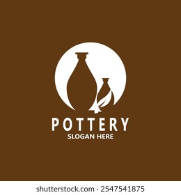 Pottery art studio vector template illustration