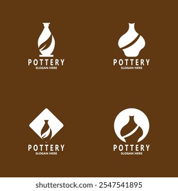 Pottery art studio vector template illustration