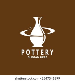 Pottery art studio vector template illustration