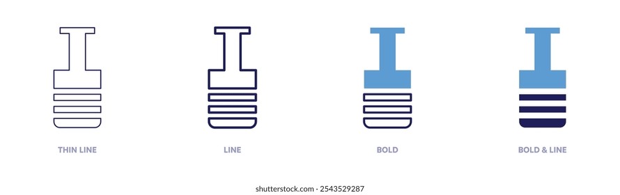 Pottery bottle icon in 4 different styles. Thin Line, Line, Bold, and Bold Line. Duotone style. Editable stroke.