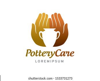 Pottery care logo symbol or icon template