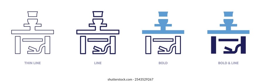 Pottery carving icon in 4 different styles. Thin Line, Line, Bold, and Bold Line. Duotone style. Editable stroke.