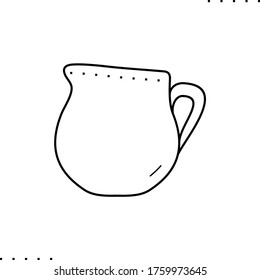 Pottery ceramic vector icon in outlines  