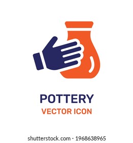 Pottery and ceramics handmade icon illustration