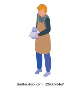 Pottery class icon isometric vector. Hobby work. Ceramic craft