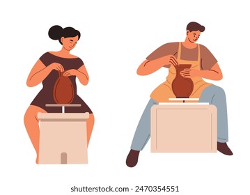 Pottery in Class Participants Vector