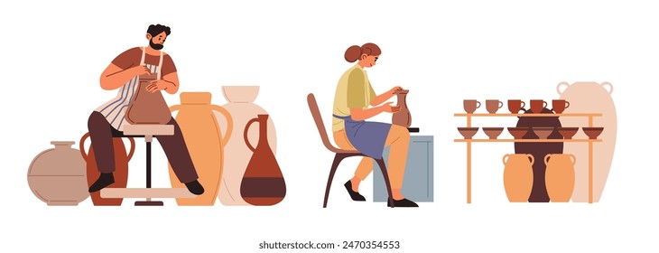 Pottery in Class Participants Vector