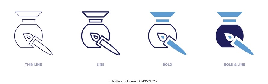 Pottery classes icon in 4 different styles. Thin Line, Line, Bold, and Bold Line. Duotone style. Editable stroke.