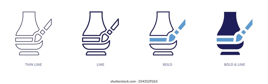 Pottery colorants icon in 4 different styles. Thin Line, Line, Bold, and Bold Line. Duotone style. Editable stroke.