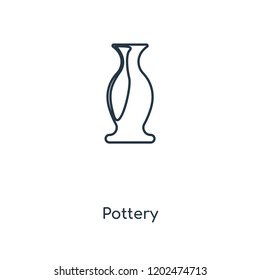 Pottery concept line icon. Linear Pottery concept outline symbol design. This simple element illustration can be used for web and mobile UI/UX.