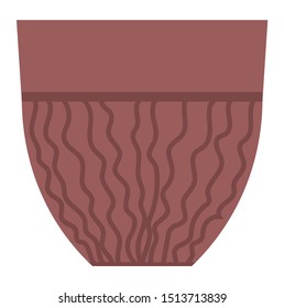 Pottery container with wavy lines, isolated vessel hobby sign. Vector vintage crockery, traditional ancient Greece ceramic jug, earthenware craft