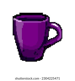 vectores retro de arte de píxel de juego de cerámica de copa de cerámica. cerámica de taza de cerámica de barro de bits. ilustración vintage antigua