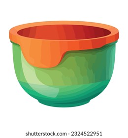 pottery design with multi colored pattern icon isolated