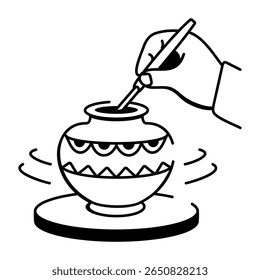 pottery A doodle style icon showing a pottery carving tool
