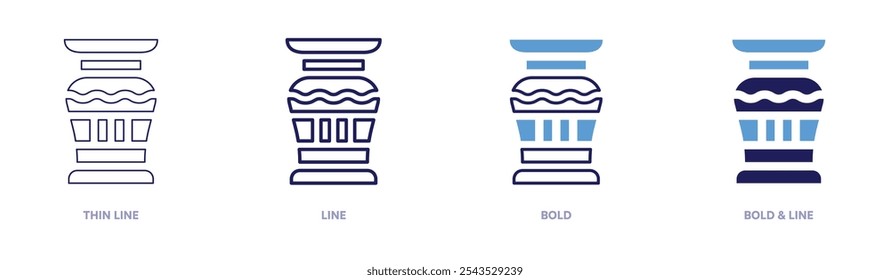 Pottery fair icon in 4 different styles. Thin Line, Line, Bold, and Bold Line. Duotone style. Editable stroke.