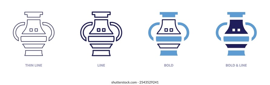 Pottery finishing touches icon in 4 different styles. Thin Line, Line, Bold, and Bold Line. Duotone style. Editable stroke.