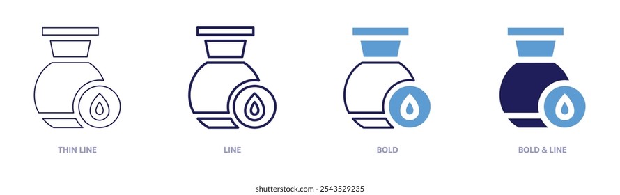 Pottery firing icon in 4 different styles. Thin Line, Line, Bold, and Bold Line. Duotone style. Editable stroke.