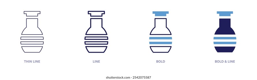 Pottery glazing icon in 4 different styles. Thin Line, Line, Bold, and Bold Line. Duotone style. Editable stroke.