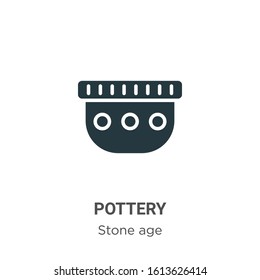 Pottery glyph icon vector on white background. Flat vector pottery icon symbol sign from modern stone age collection for mobile concept and web apps design.