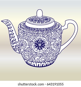Pottery hand drawing vector ,porcelain