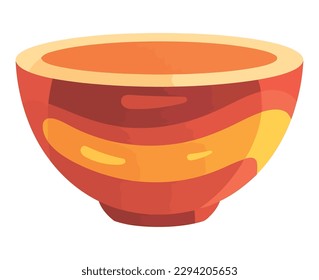 pottery hand painted with red color isolated