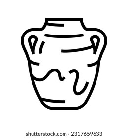 pottery human evolution line icon vector. pottery human evolution sign. isolated contour symbol black illustration