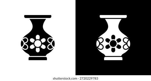 Pottery icon black and white filled.