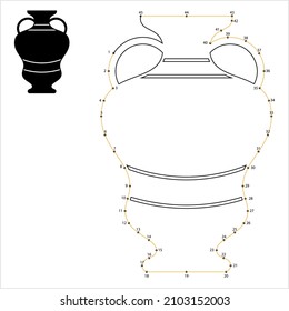 Pottericon Dot to Dot, Keramik Clay Pot Vektorgrafik Illustration