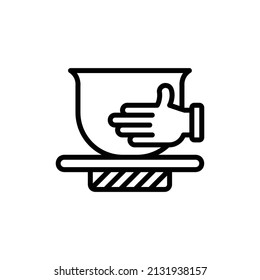  pottery icon, isolated hobby outline icon with white background, perfect for website, blog, logo, graphic design, social media, UI, mobile app, EPS 10 vector illustration