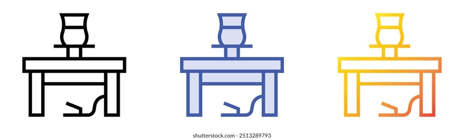pottery icon. Linear, Blue Fill and Gradient Style Design Isolated On White Background