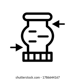Icono de alfarería o logotipo símbolo de señas aislado ilustración vectorial - iconos vectoriales de estilo negro de alta calidad
