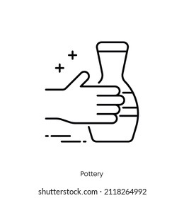 pottery icon. Outline style icon design isolated on white background
