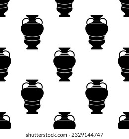 Keramik-Icon Seamless-Muster, Keramik-Clay-Pot-Vektorgrafik-Illustration