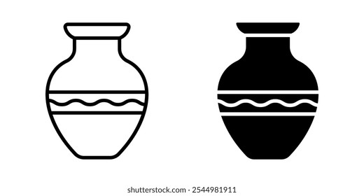 Conjunto de ícones de cerâmica. sinal de vasos de cerâmica. para conceito móvel e web design. ilustração vetorial sobre fundo branco